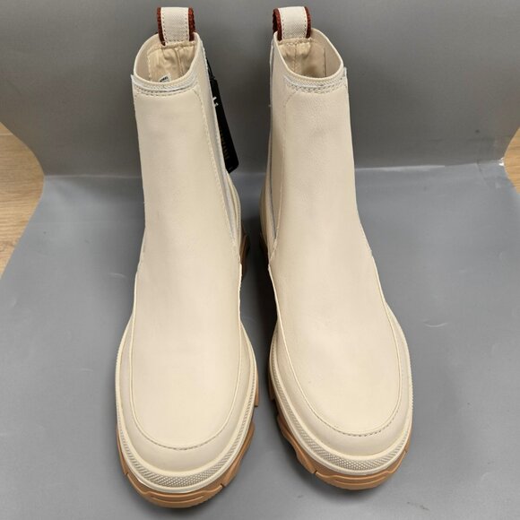 SOREL Brex Chelsea Boot Pull On Ankle Bootie Natural Sea Salt Leather Size 8 - Picture 8 of 12